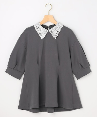 【2WAY】レース襟フレンチテリーフレア カットソー