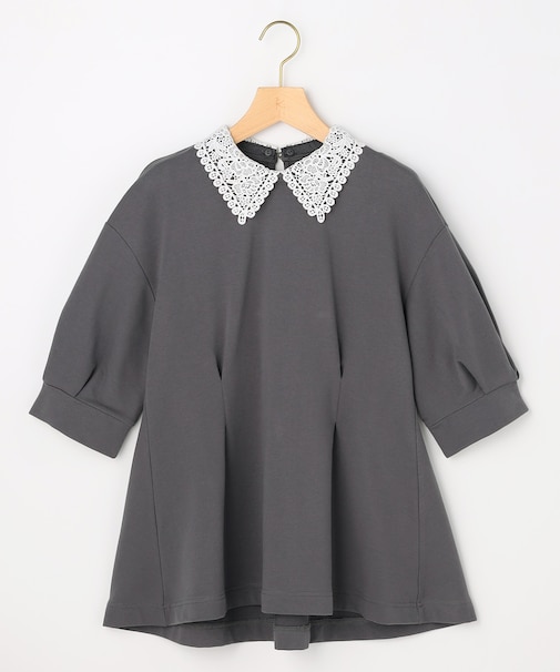 【2WAY】レース襟フレンチテリーフレア カットソー