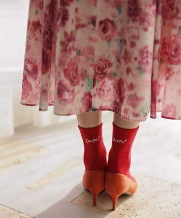 【Flower Collection】スパンコール ソックス
