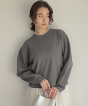 【WEB限定】パール釦畦ニット プルオーバー