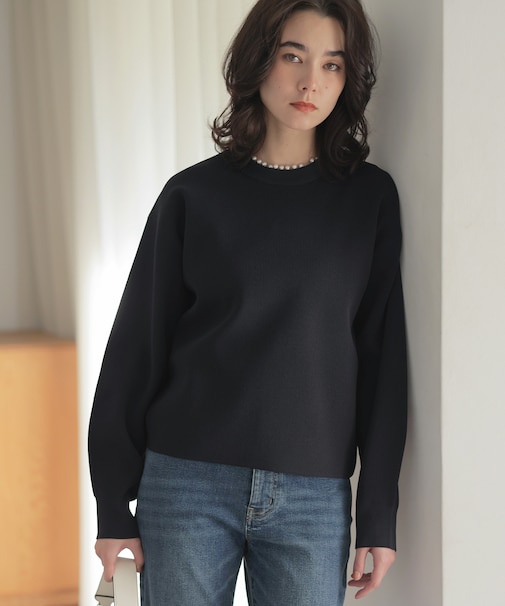 【WEB限定】パール釦畦ニット プルオーバー