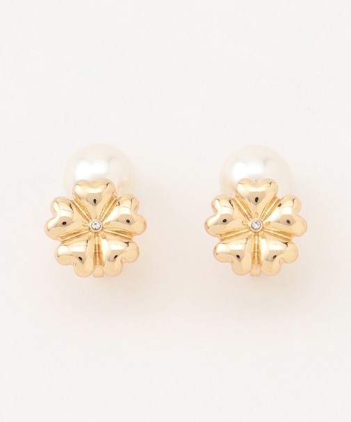 【2WAY・Flower Collection】フラワー×パールライク イヤリング