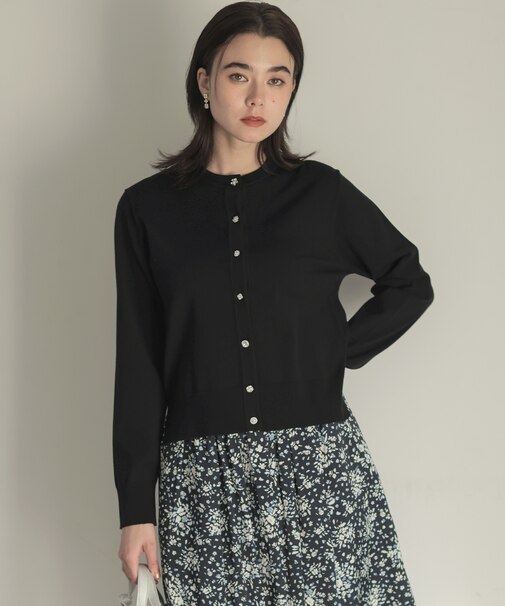 アトランダムビジューボタンカーディガン