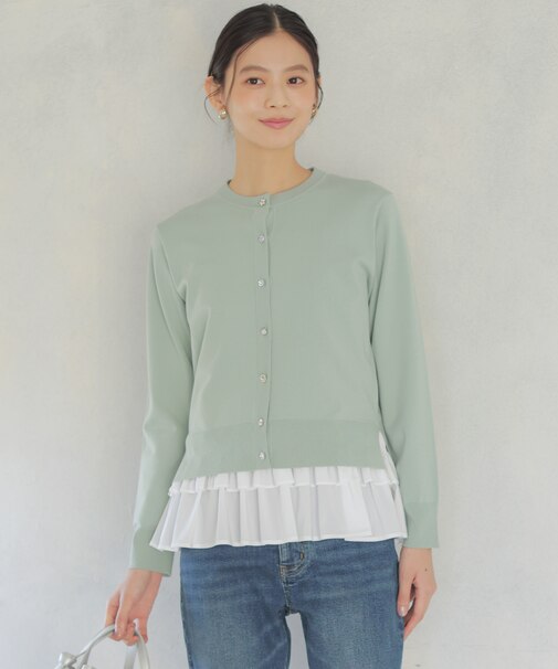 アトランダムビジューボタンカーディガン