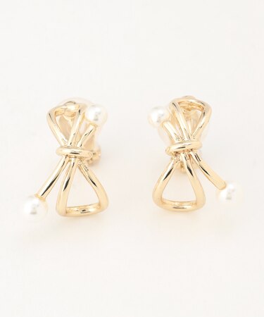 パールライクエンドノット イヤリング