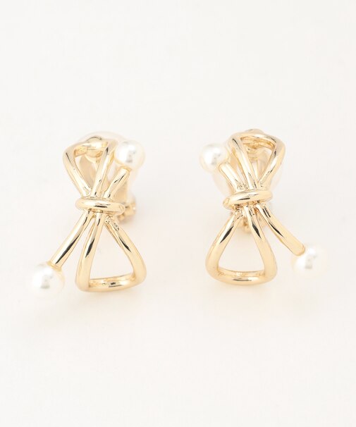 パールライクエンドノット イヤリング