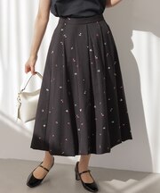 【WEB限定】ミニフラワーエンブロイダリー スカート