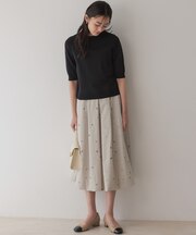 【WEB限定】ミニフラワーエンブロイダリー スカート