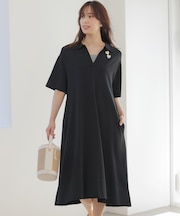 クリアストレッチスキッパーニット ワンピース