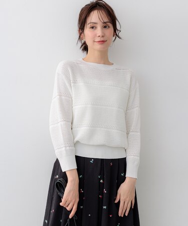 ボーダーレース ニット