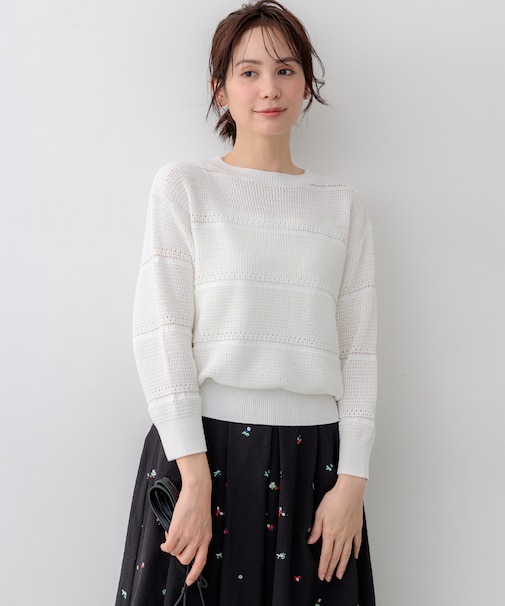 ボーダーレース ニット