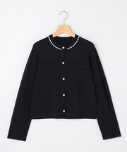 【WEB限定】クリアストレッチビジューレーン カーディガン