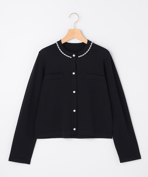 【WEB限定】クリアストレッチビジューレーン カーディガン