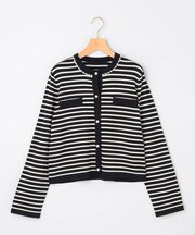 【WEB限定】クリアストレッチビジューレーン カーディガン