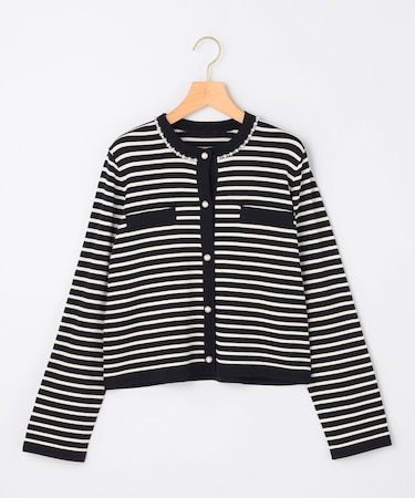 【WEB限定】クリアストレッチビジューレーン カーディガン