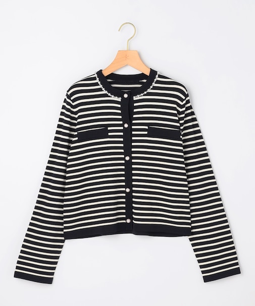 【WEB限定】クリアストレッチビジューレーン カーディガン