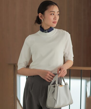 マイラックカラー 6分袖 ニット