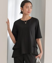 【WEB限定】ジョーゼットジャージー ティアード ブラウス