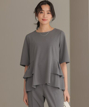 【WEB限定】ジョーゼットジャージー ティアード ブラウス