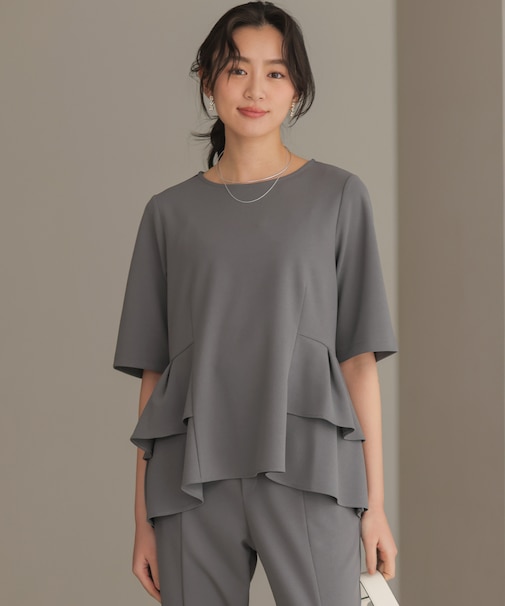 【WEB限定】ジョーゼットジャージー ティアード ブラウス