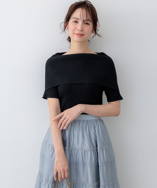 WEB限定】クリアストレッチオフショルダー ニット｜クミキョクの通販