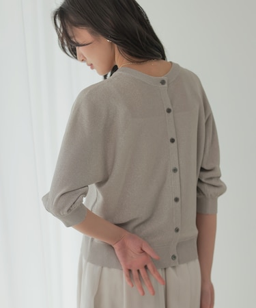 【前後着用可】ドルマンスリーブライトラメ ニット
