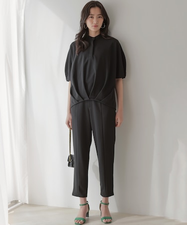 【WEB限定】ジョーゼットジャージーテーパード パンツ