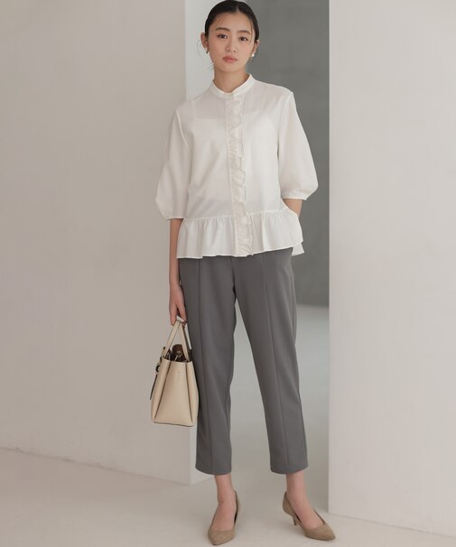 【WEB限定】ジョーゼットジャージーテーパード パンツ