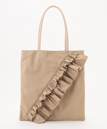 ラッフルラインフラットトート