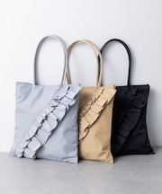 ラッフルラインフラットトート