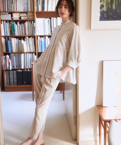 ライトリネンライクテーパード パンツ