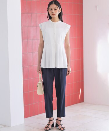 ライトリネンライクテーパード パンツ