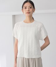 【WEB限定】バックリボンケーブル ニット