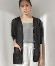 シアーニットVネック カーディガン