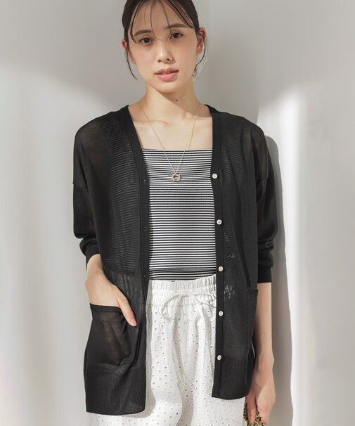 シアーニットVネック カーディガン