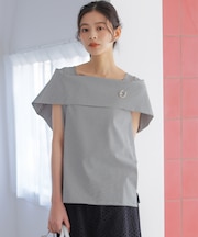 GIZAコットンオフショルダー カットソー