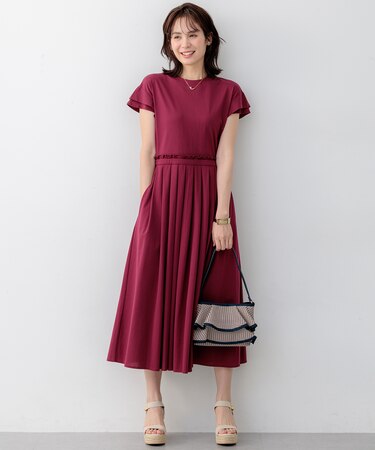 サマージャージーフィットアンドフレア ワンピース