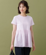 【ご好評により新色追加/WEB限定】プレーティング天竺ビスチェ風ティアード Tシャツ