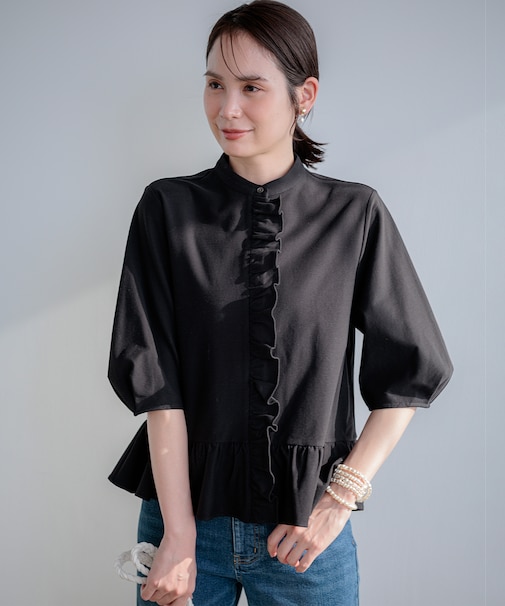 【WEB限定】ツイルジャージーフリル カットソー