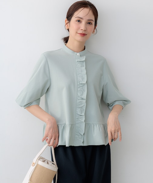 【WEB限定】ツイルジャージーフリル カットソー