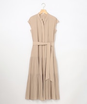 【WEB限定】ギャザーライトデシン ティアードワンピース