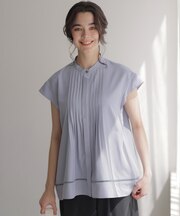 スムースクロス ピンタックブラウス