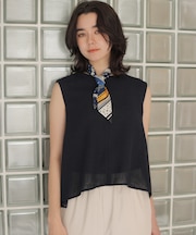 【WEB限定】メランジレノクロス 裾フレアブラウス