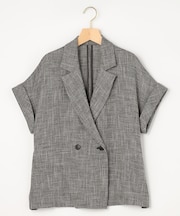 【WEB限定】メランジレノクロス バックペプラムジャケット