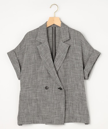 【WEB限定】メランジレノクロス バックペプラムジャケット