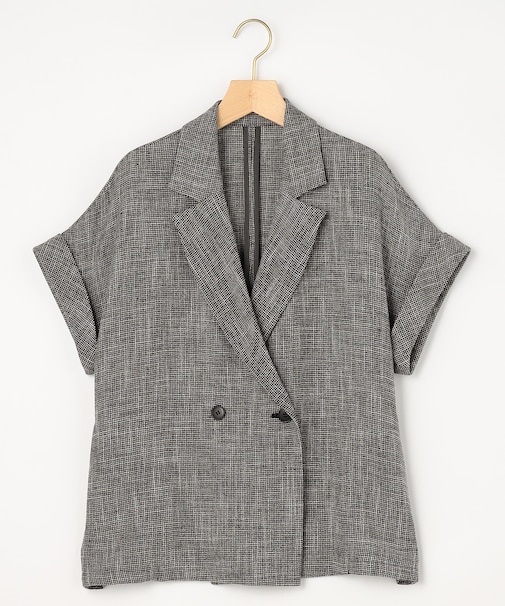 【WEB限定】メランジレノクロス バックペプラムジャケット