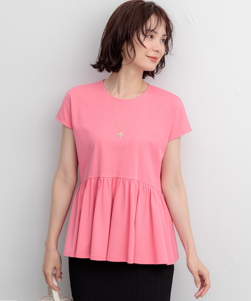 【WEB限定】トリコットジャージー ペプラムカットソー