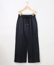 バックウォームサテン ドロストワイドパンツ