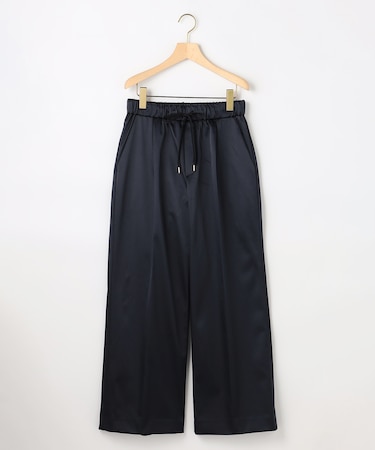 バックウォームサテン ドロストワイドパンツ