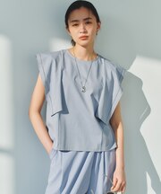 プレーティング天竺 フレアスリーブカットソー